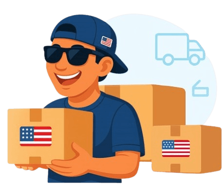 Delivery person with packages