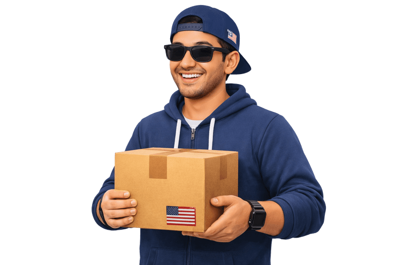 Delivery person with packages